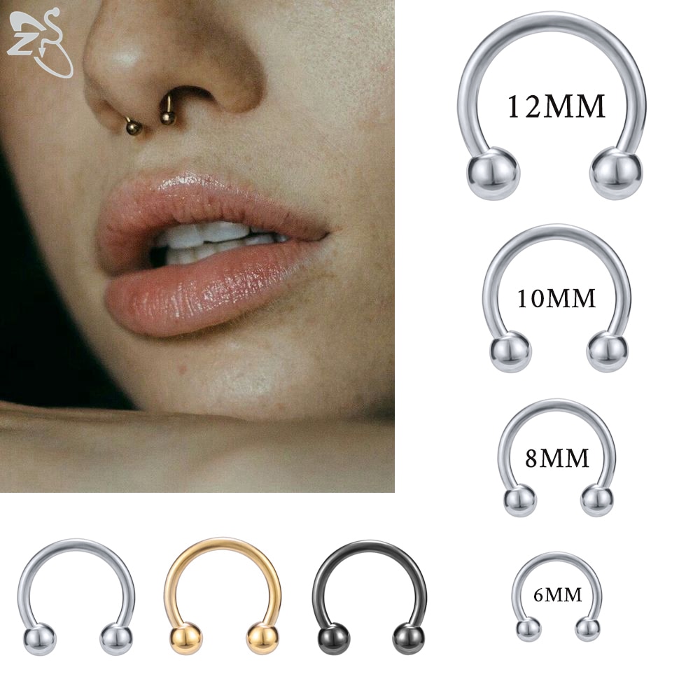 ZS 1 STÜCK 316L Edelstahl Nasenring 14G 16G Nasenpiercings Wendel Ohrpiercing Damen Herren Septum Ringe Körperpiercing Schmuck