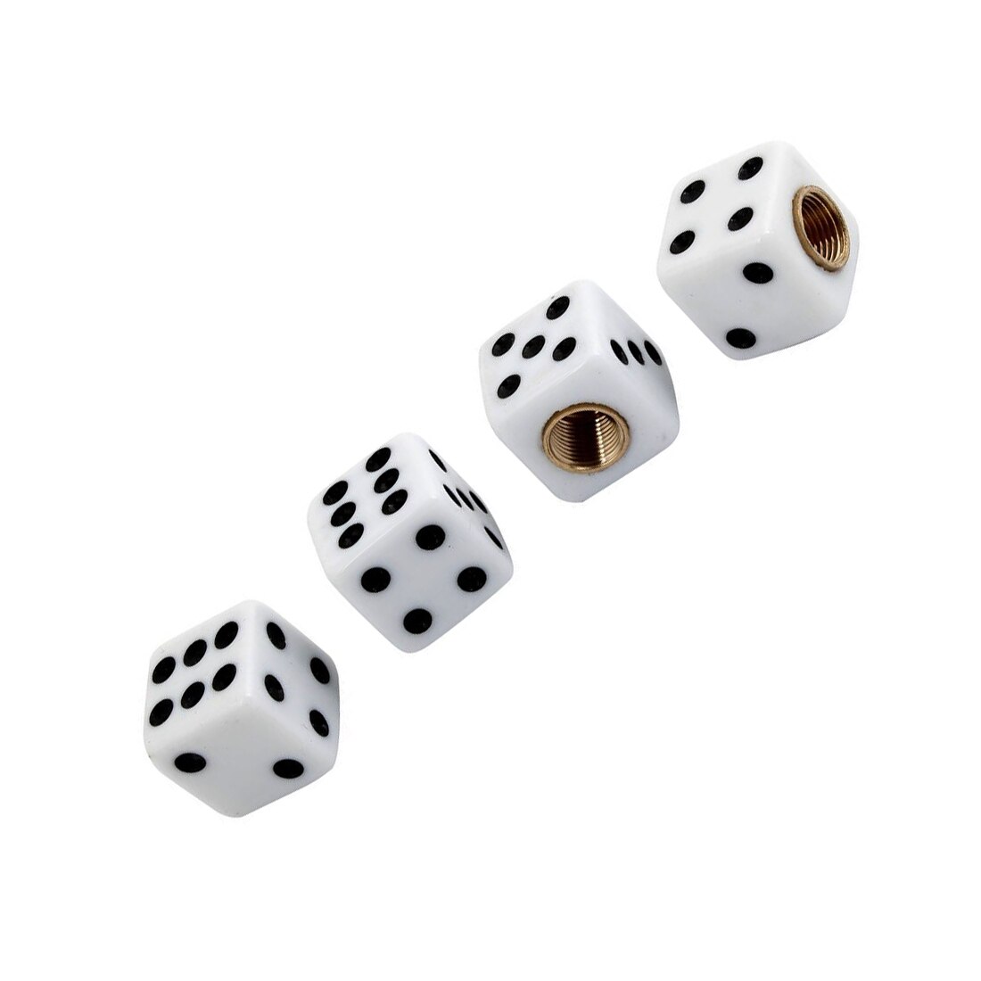 4 Pcs Car Vehicle Dice Tire Valve Wheel Stem Caps Covers
