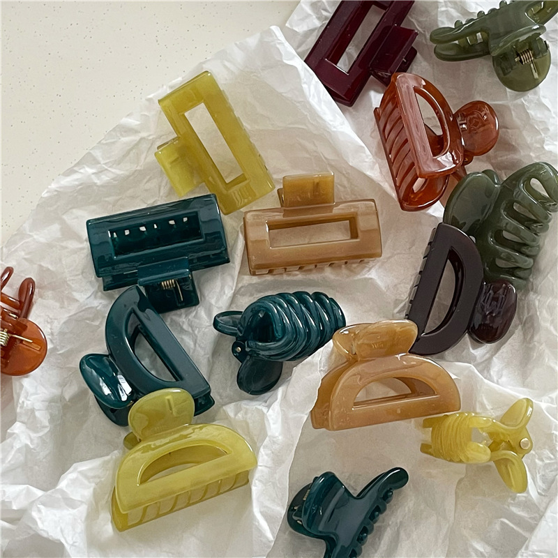 Pinza de pelo acrílica de color con textura de gelatina, flequillo lateral rectangular geométrico de tamaño pequeño, Pinza de agarre pequeña, accesorios para el cabello versión coreana