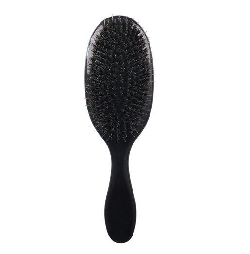 1PC Oval Wildschwein Borsten & Nylon Haar Kamm Mini Anti-statische Haar Kopfhaut Massage Kamm Haarbürste Salon haar Pinsel Styling Werkzeug: Dunkelbraun