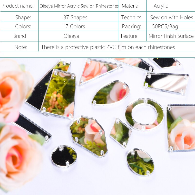 gemischt Größe Farben Acryl Spiegel NäHenne Auf Strass Unregelmäßigen Steinen Kristall Strass DIY F0209