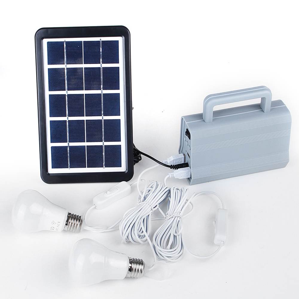 Outdoor Solar Panel Generator bluetooth MP3 Radio Home Power System Kit With 2 LED Bulb Solar Storage Generator Power System Kit