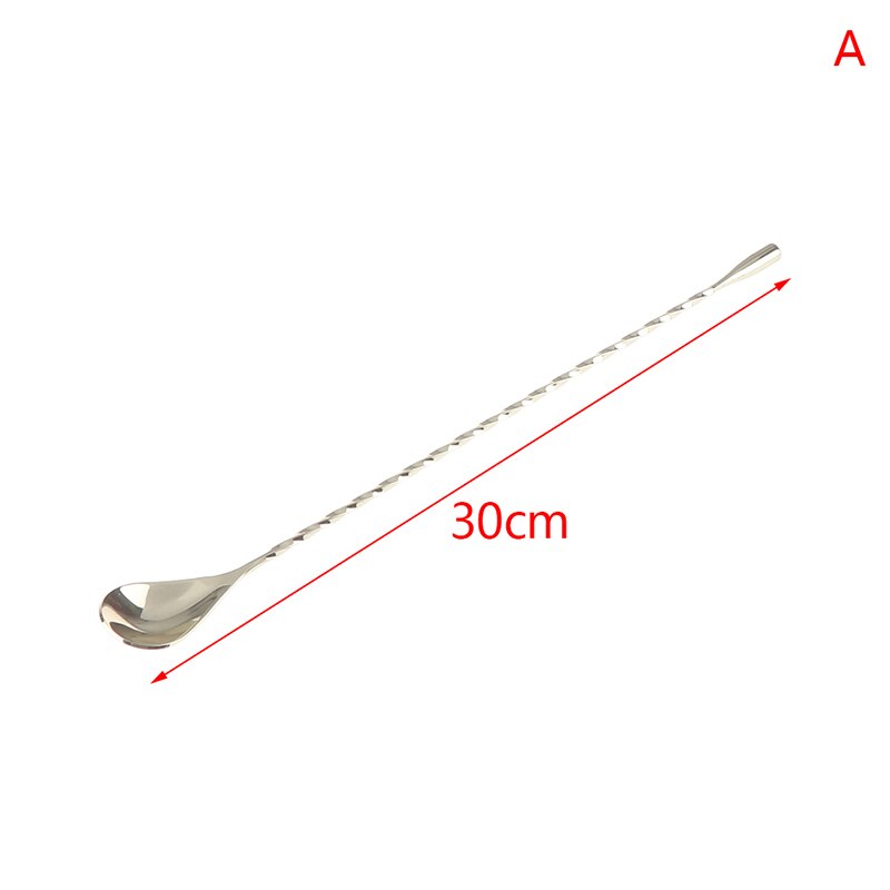 30/40cm Stainless Steel Spiral Pattern Stir Spoon Bar Tool Bar Teadrop Spoon Mixing Cocktail Spoon Bartender Tools