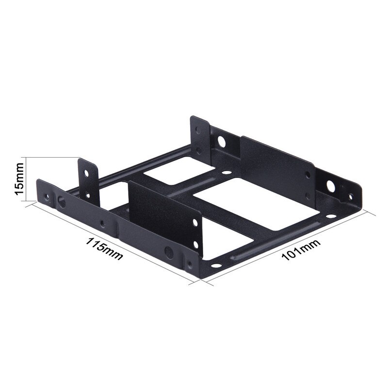 Kit de Soporte de montaje de disco duro SSD de 2X2,5 pulgadas a 3,5 pulgadas, adaptador de soporte de disco duro de Metal con cable de alimentación de datos SATA