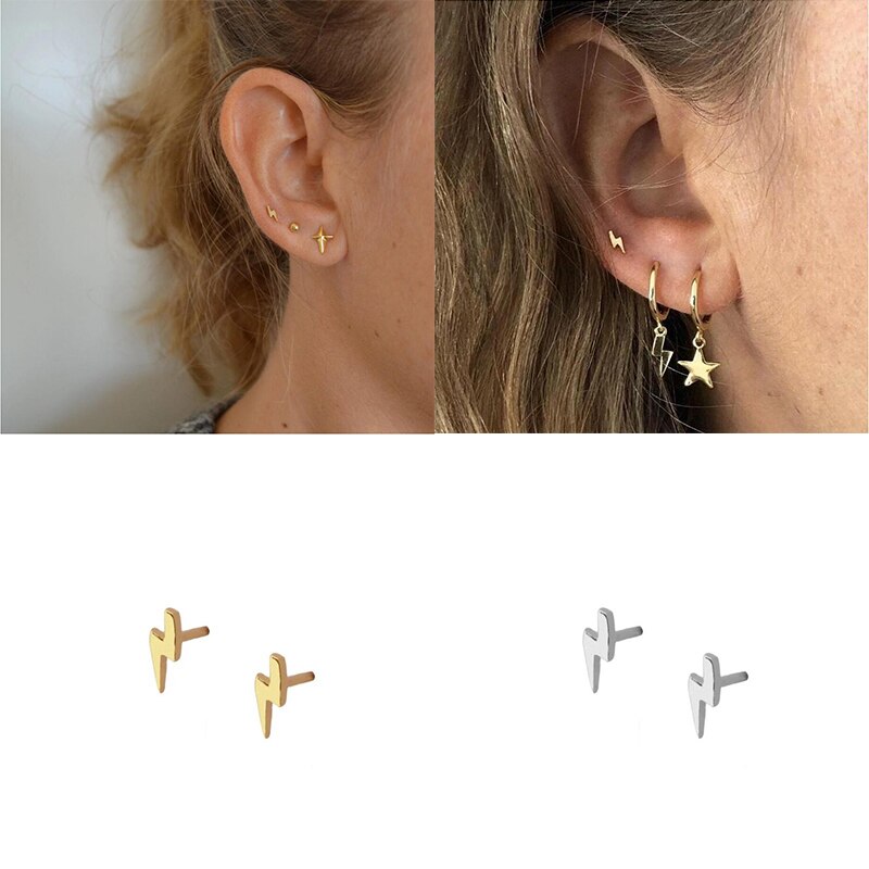 Simple Geometric Cross Earrings Clip 925 Sterling Sliver Hollow Earrings for Women Gold Color Earrings Jewelry