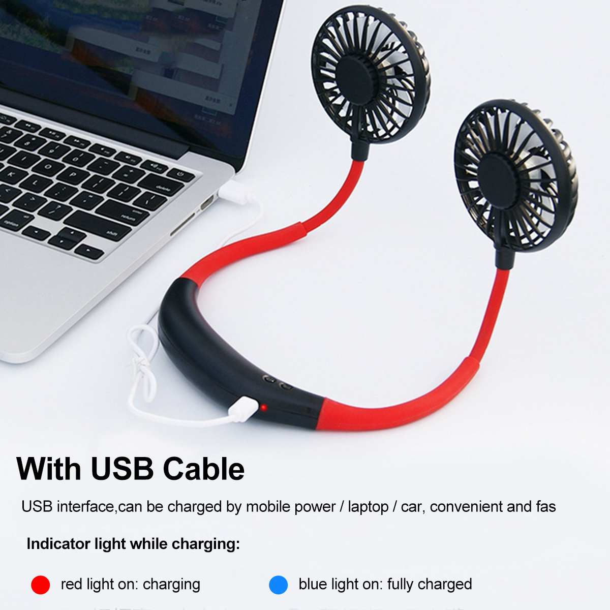 Mini Usb Draagbare Ventilator Hals Met Oplaadbare Batterij Ultra Stille Wind Wearable Ventilator Handheld Luchtkoeler Conditioner Voor Kamer