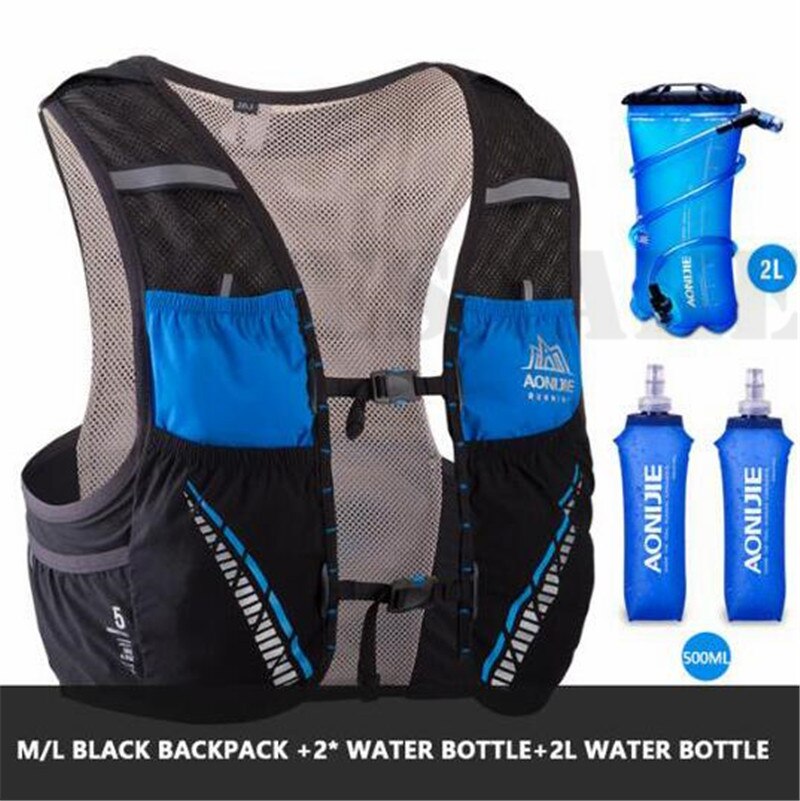 Aonijie 5L Hydratatie Backpack Rugzak Tas Vest Marathon Fietsen Klimmen Water Rugzak Harnas Waterzak Loopwedstrijd