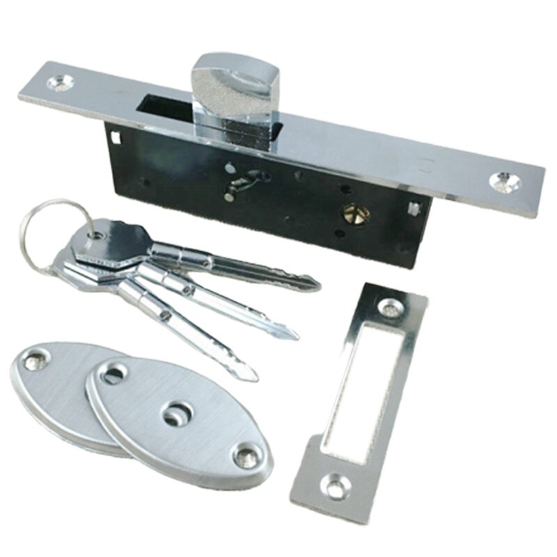 Aluminium schuifdeur haakslot, onzichtbaar slot, houten deur, fotolijst glazen deur, kruissleutel, duurzaam: Default Title