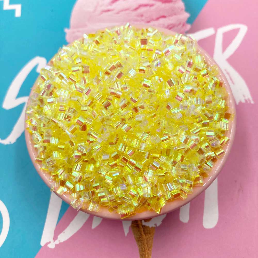 10G Kleurrijke Mini Zachte Buis Kralen Levert Diy Sprinkles Voor Slime Vullen 3Cm Spacer Kralen Voor Sieraden Maken accessoires: yellow