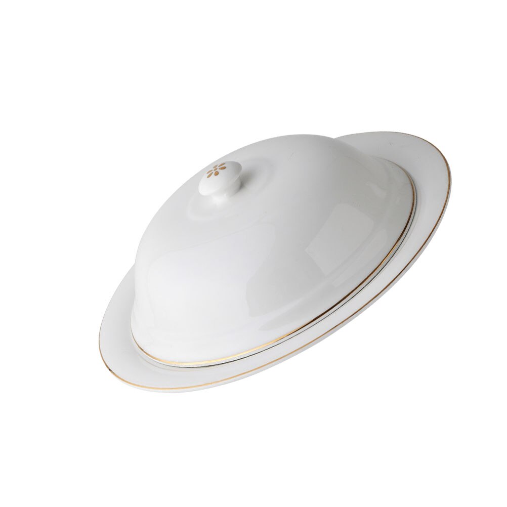 1 Set Plate Ceramic Pastry Plate Plate With Lid French Style Steak Plate for Hotel Kitchen Restaurant