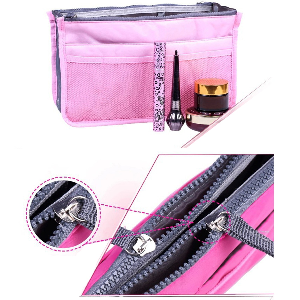 Organizer Insert Bag Nylon Travel Organizer Insert Handtas Portemonnee Grote Liner Lady Make Vrouwen Cosmetische Tas Goedkope Vrouwelijke Tote