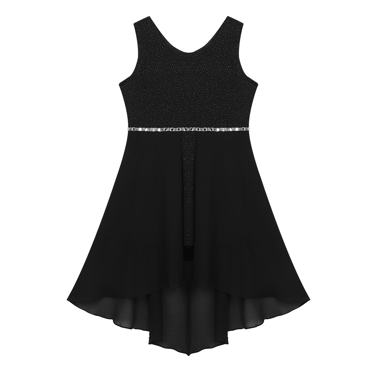 Chictry børn teenagere ærmeløs glitrende rhinestone chiffon piger fødselsdag bal fest balsal kjole social dans kostume