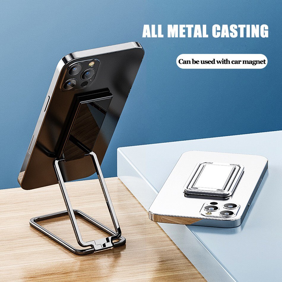 Soporte Universal para teléfono móvil, accesorio de aleación de Zinc, anillo plegable, ultrafino, magnético, para coche, tableta, PC, escritorio