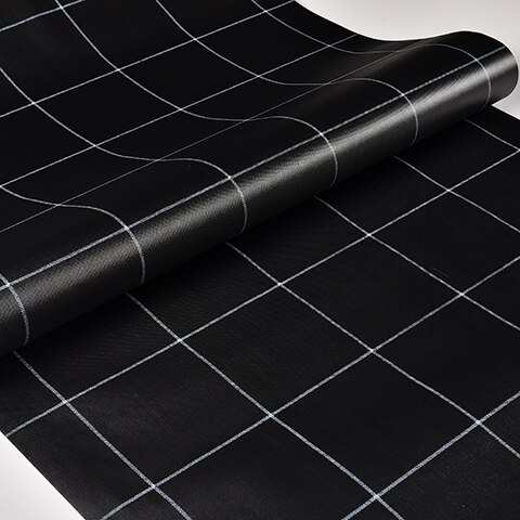 Selvklebende tapet svart/hvit vanntett pvc sovesal garderobe oppussing klistremerker dekorativ tapet barnerom hjemmeinnredning: B / 60 cm x 3m