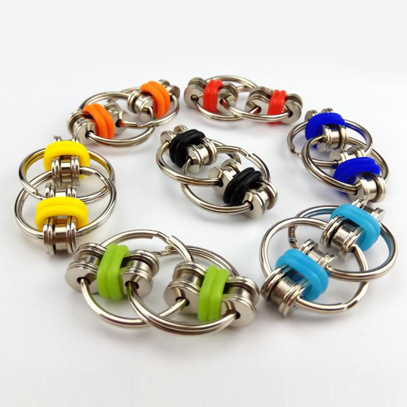 Opluchting Bike Chain Fidget Speelgoed Voor Autisme Antistress Speelgoed Set Anti Stress Adhd Spinner Sleutel Metalen Ring Puzzel Zintuiglijke speelgoed: 1Pcs Random