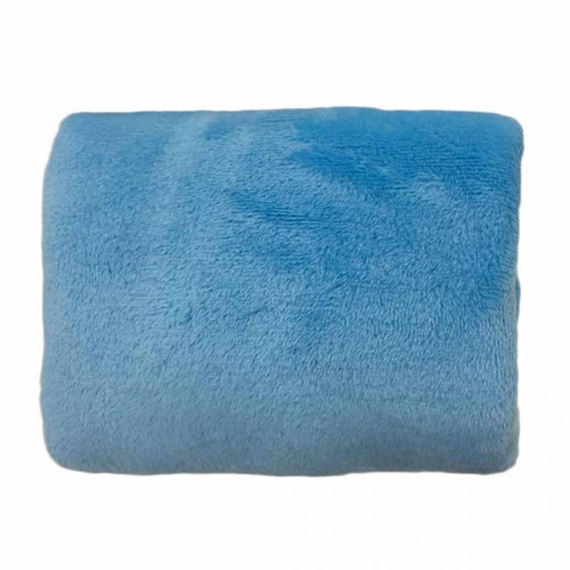 Outdoor Reizen Zachte Warme Flanel Handdoek Deken 65*45 cm Fleece Camping Slaapzak Lunchpauze Multifunctionl Handdoek Deken ^: light blue
