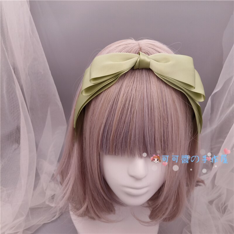 Lolita, diademas con lazo KC estilo japonés, dulces accesorios para el cabello de corazón para niñas, diadema Harajuku, tocado
