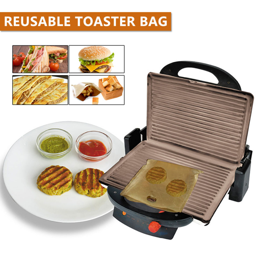 Non Stick Reusable Bread Bag Toaster Bag Grilled Cheese Sandwiches Bags Coated Fiberglass Toast Microwave Heating Pastry Tools
