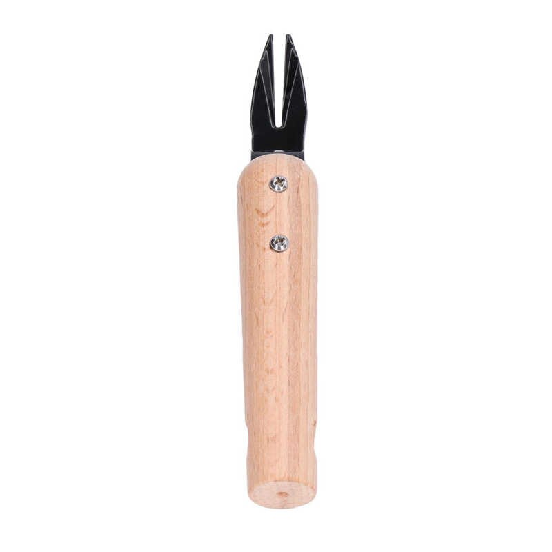 2Pcs Gevorkte Hoofd Hand Wieder Puller Houten Handvat Verwijderen Onkruid Schop Tuin Wieden Vork Trimmen Gereedschap Planten Gadgets