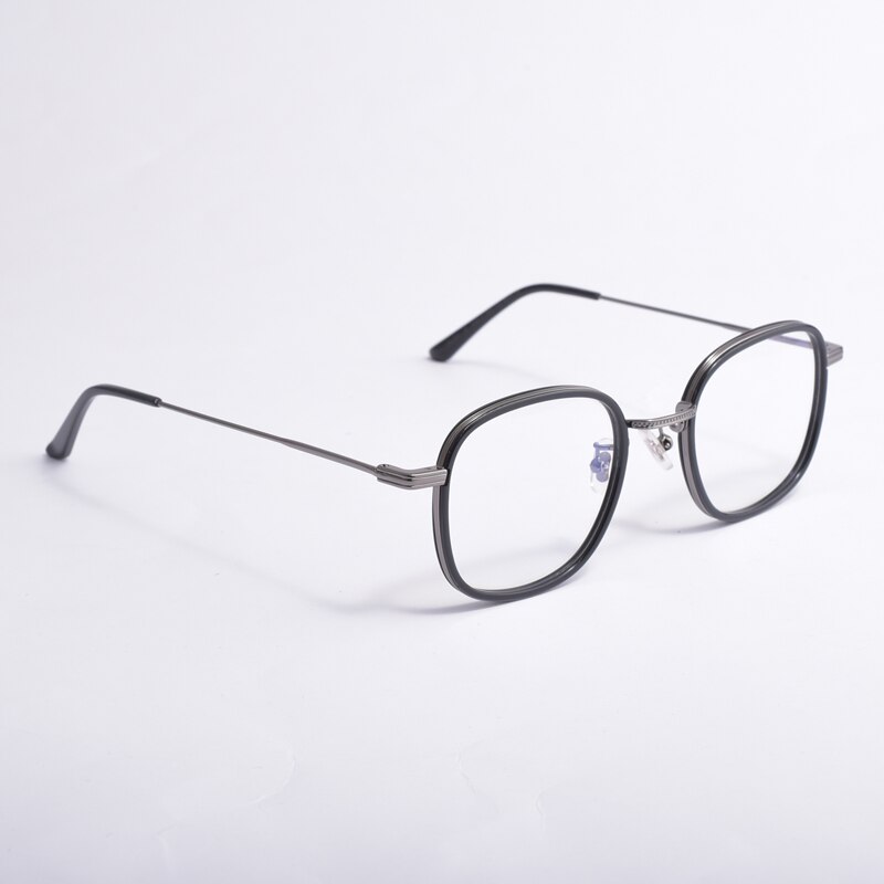 Gafas redondas GM coreanas para hombre y mujer, montura óptica, gafas de COCO Retro, graduadas, Marcos para Miopía: Black gun