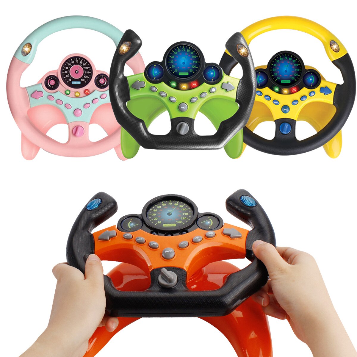 Co-pilot Steering Wheel Simulation Driving Simulation Steering Wheel Early Childhood Education Educational Toys with Base