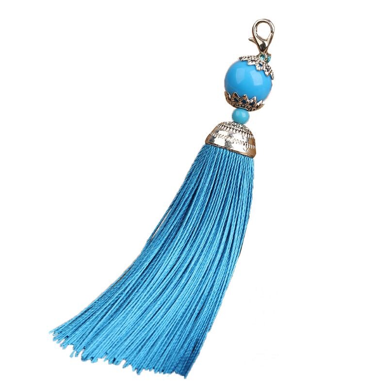 Handgjorda buddha pärldisk dekoration polyester tofsar med hängande ring siden  r9jf: 8