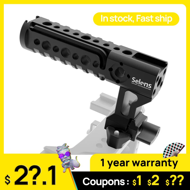Selens Camera Top Handle Functional Camera Cage handle Grip with Cold Shoe Camera Rig For A7iii A73 Cage Aluminum DSLR Cheese