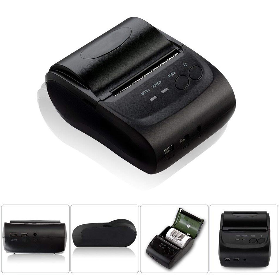 Pos-printer android draagbare bluetooth thermische printer mini 58mm bluetooth android ios pos-printer mobiele usb-bonprinter