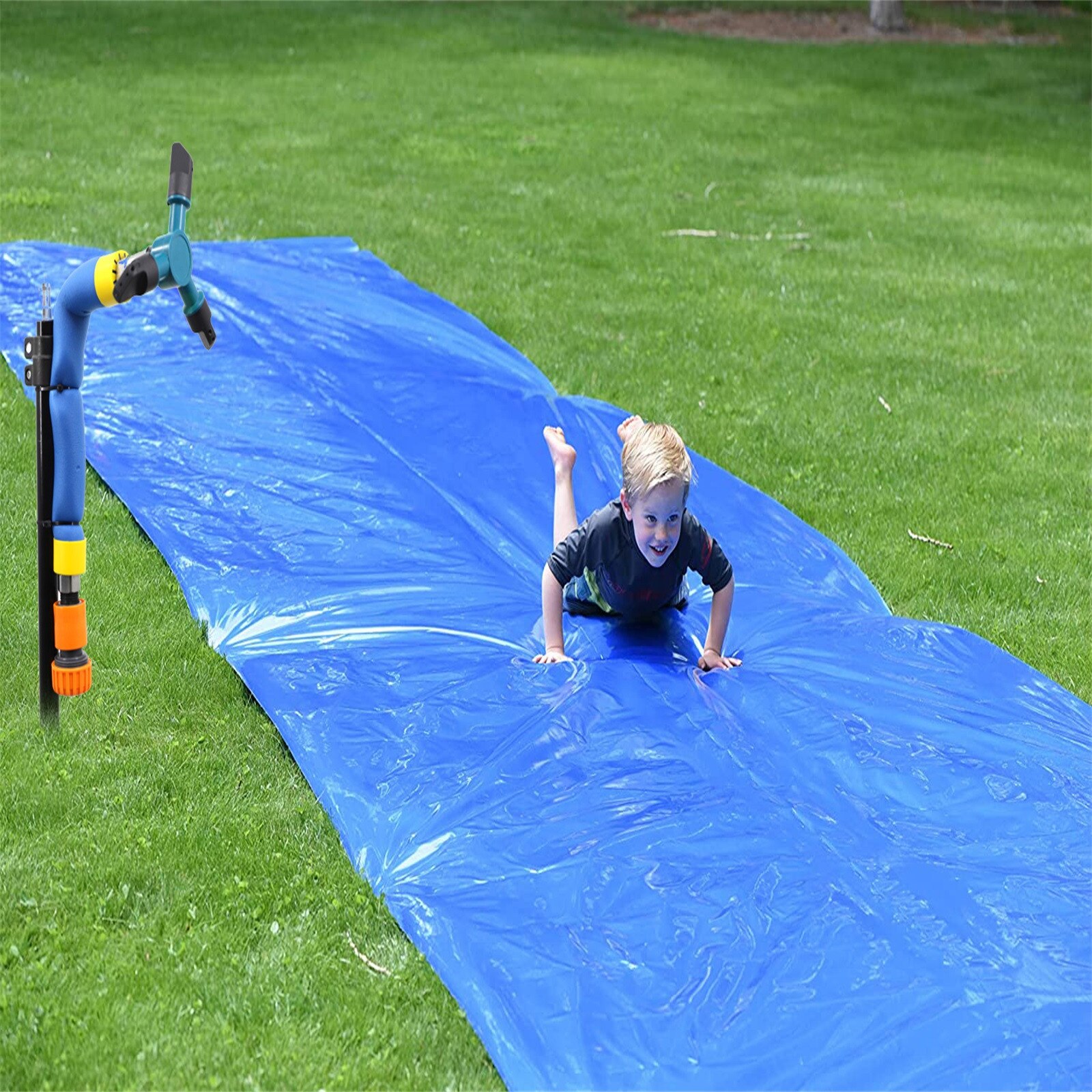 Rociador de agua de trampolín para niños, rociador de agua para jardín al aire libre, juguete de pulverizador para patio trasero, accesorios para parques acuáticos, diversión