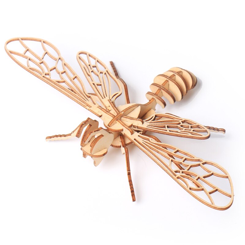 Holz 3D Puzzle gebäude modell spielzeug holz insekt Ebene zikade Gottesanbeterin Marienkäfer skorpion heuschrecke libelle schmetterling Biene 1pc