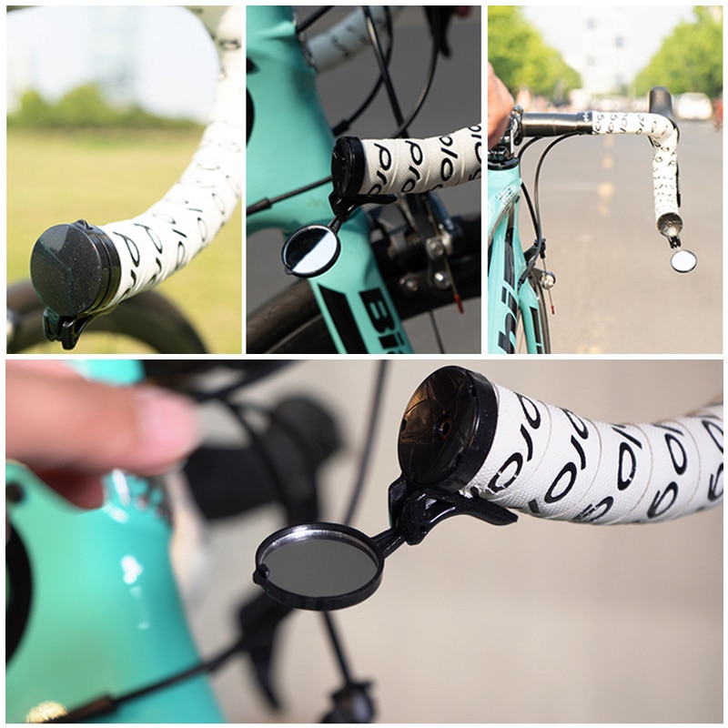 Foldable Bike Rear View Mirror MTB Road Mountain Bike Handlebar Plug Rear View Mirror Cycling Adjustable Bicycle Accessories