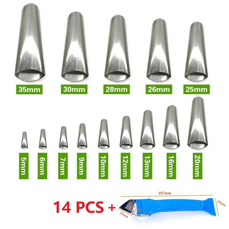 6In1 Silicone Caulking Finishing Sealant Grout Tool 14Pcs Caulk Nozzle Applicator Finisher Sealant Spreader Spatula Scraper Kit