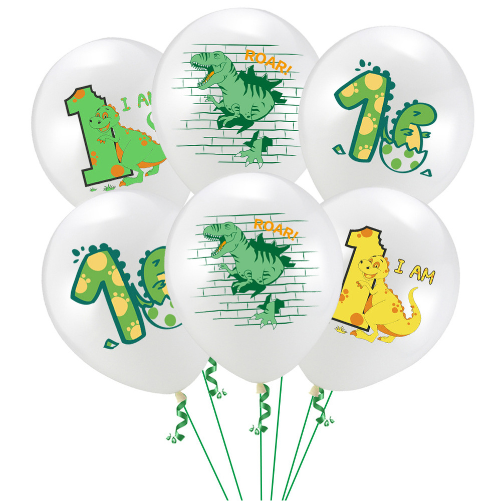 20Ps Mooie Dinosaurus Patroon Latex Ballonnen Afdrukken Ballonnen Ornamenten Set Verjaardagsfeestje Levert Layout Decoratio