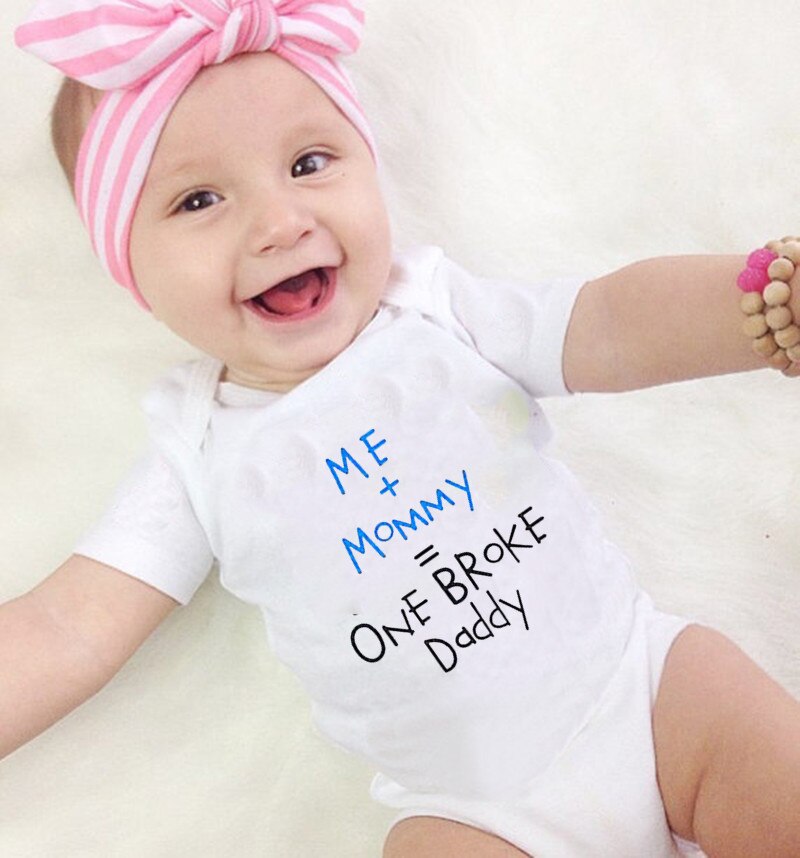 Summer Newborn Baby Clothes Boys Girls Cotton Body Funny Cute Kawaii Outfits Infant Short Sleeve Daddy Mom