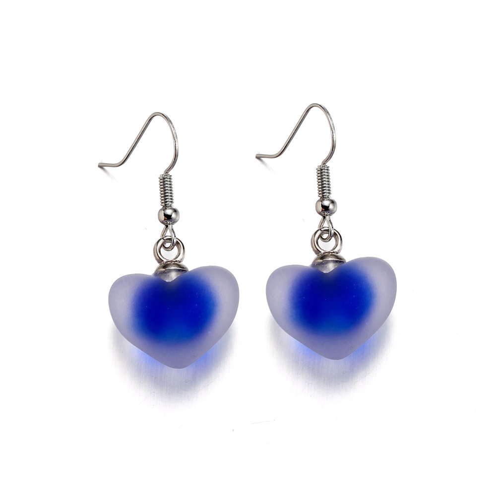 10 unids/lote de abalorios de corazón de colores esmerilados de resina, pulsera, pendientes, collar, colgante de cuentas de gelatina para suministros de joyería DIY