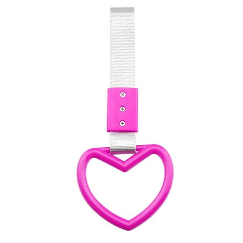 Nylonrem bil dragring handtag rem charm runt jdm styling tunnelbana drift tåg handtag bussrem charm leksaksbil ring tsurik  h2 b 4: Rosa