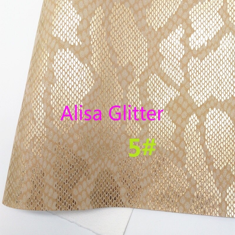 1 st  a4 storlek 21 x 29cm alisa glitter guld glittertyg, fjädertryckt glittertyg, orm konstläder för gör-det-själv  g215: 5