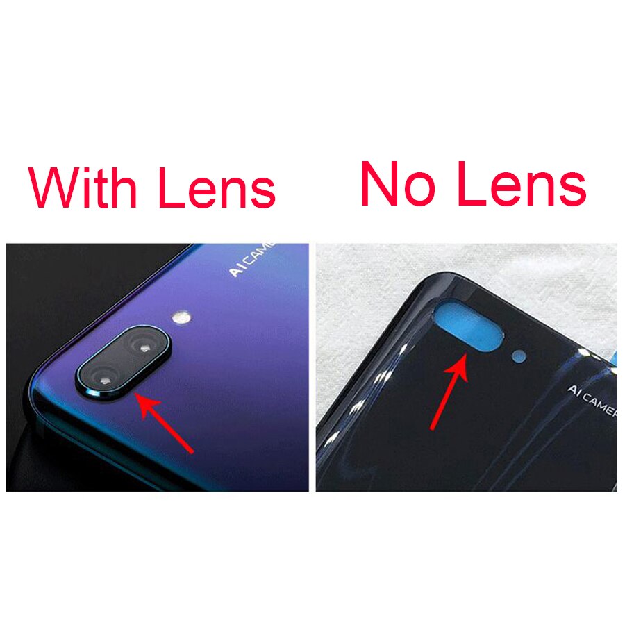 Cristal trasero para Huawei honor 10, cubierta trasera con lente de cámara trasera para Honor 10, reemplazo de COL-L29 de puerta de batería