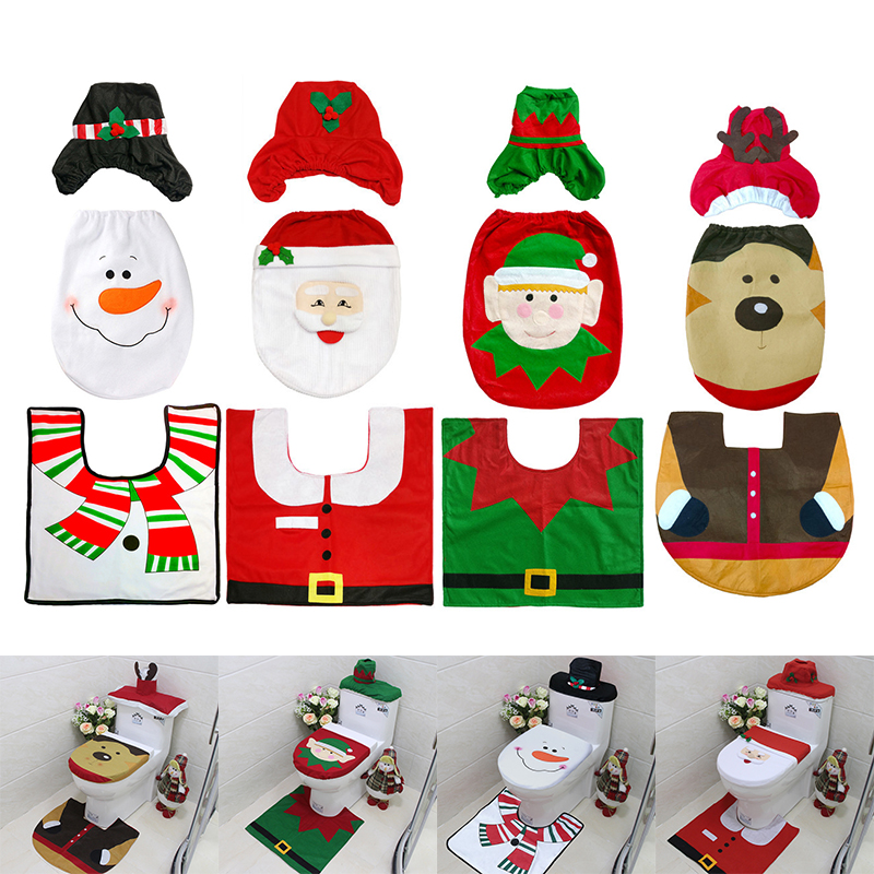 3 Stck Weihnachten Lieferungen Wc Dekoration Weihnachten Wc Badezimmer Dekoration Karikatur Wc Sitz Abdeckung Schlecht Zubehör