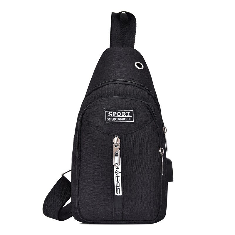 Male Shoulder Bags USB Charging Crossbody Bags Multifunctional Canvas Theft Chest Bags Short Trip Messengers Bag: 11