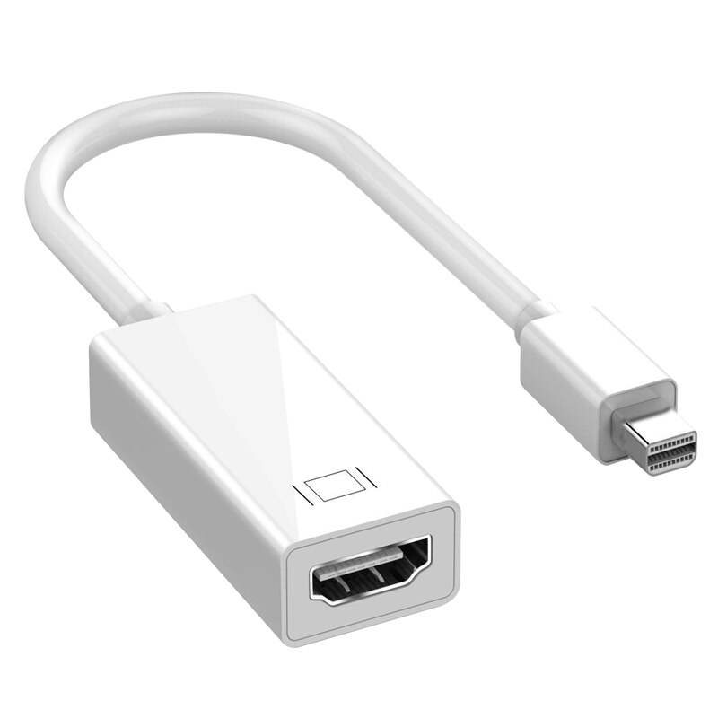 Mini DP to HDMI Converter Adapter Thunderbolt Display Port Multi-Media Cable Port for Apple: White