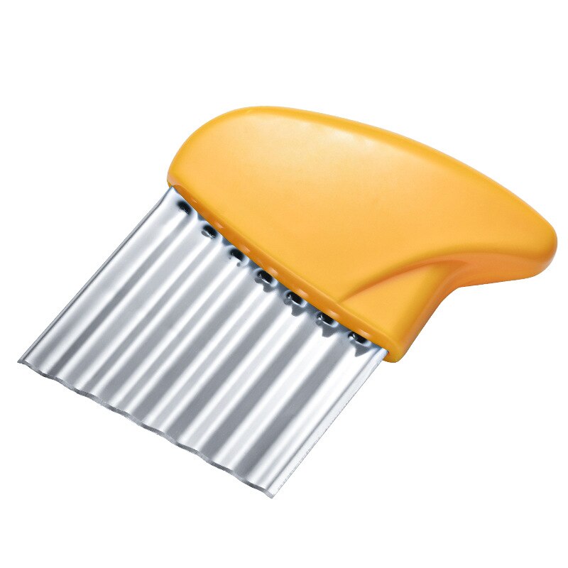 Couteau de cuisine multifonction en acier inoxydable, broyeur de pommes de terre, Mini vague coupe de pommes de terre, couteau ondulé: Amarillo