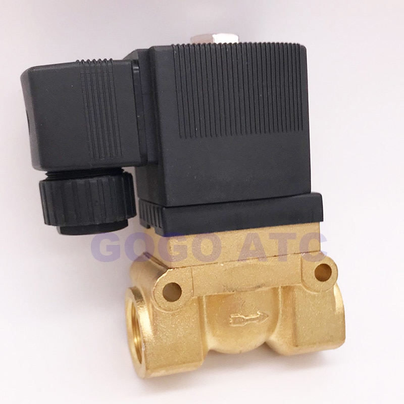 GOGO ATC 50bar high pressure high temperature solenoid valve 3/8 BSP 24V DC Orifice 10mm normal close 5404-03 pilot brass valve