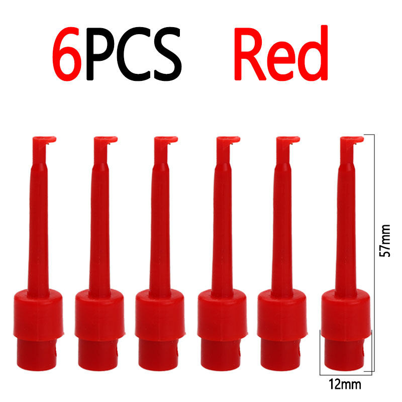 Bimoo 6PCS Lange Tip Hackle Tang Vliegen Haak Houder Clips Vliegbindset Tool Vliegvissen Accessoires Nimf Droog Nat vlieg Houder Clips: Rood