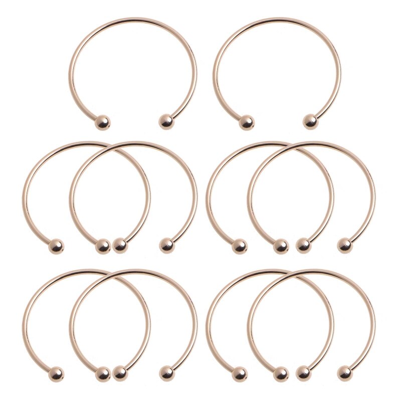 10 pezzi placcato argento bianco braccialetto braccialetto vite fine palla polsino perline fascino gioielli fai da te per donna uomo polsino regali braccialetto: Oro-colore