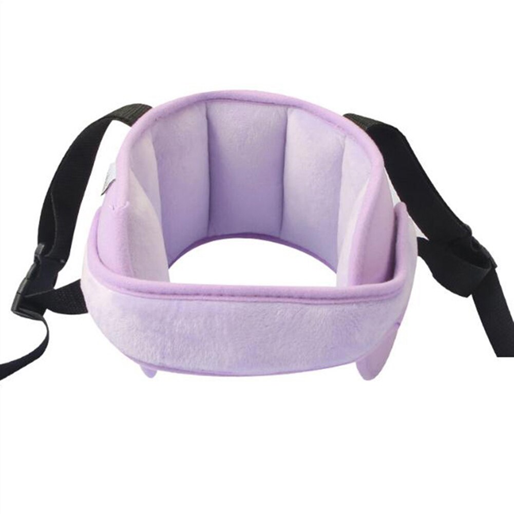 Cinta de sujeción para cabeza de chico de coche , soporte para cabeza y cuello, banda para cabeza fija para dormir: Morado