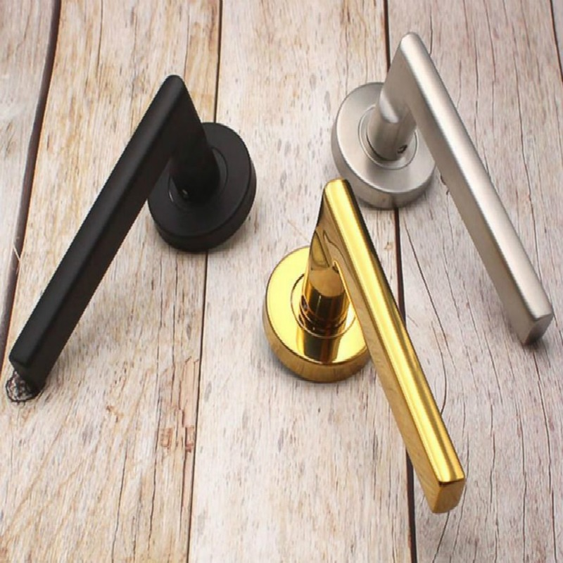 1PC One side Door Handles for Interior Doors Outside Black Door Handle Black Golden Silver Door Pulls Without Lock