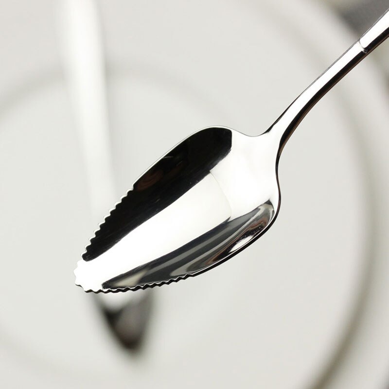 2PCs Fruit Grapefruit Spoons Stainless Steel Grapefruit Spoons 17cm Long Handle Fruit Spoon Fork