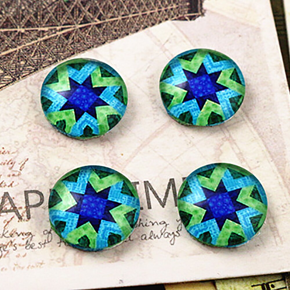 20pcs 12mm Handmade Photo Glass Cabochons (Color pattern series): E4-23