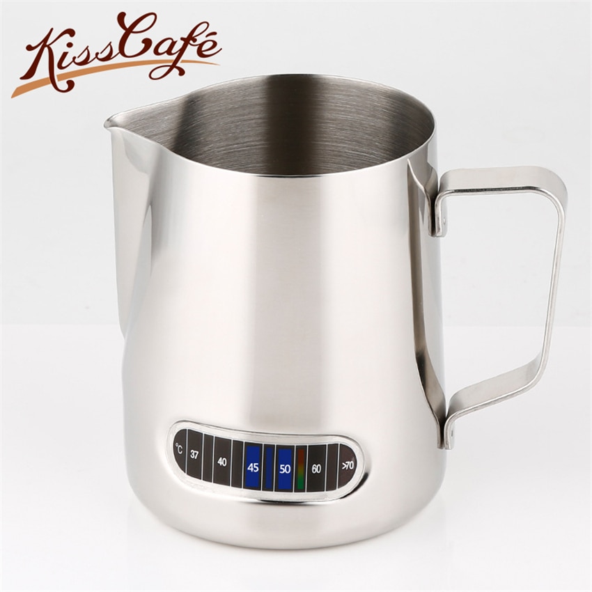 600 ml Koffie Melk Opschuimen Werper Met Ingebouwde Thermometer Rvs Espresso Dampende Kruiken met Thermometer